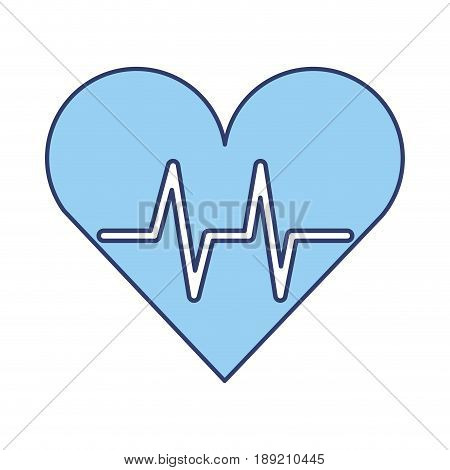 blue heart beat pulse cartooon vector graphic design