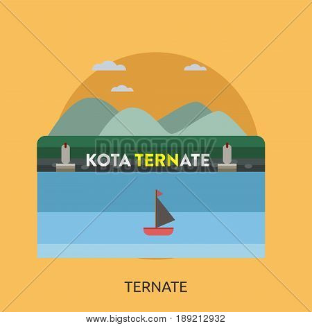 Ternate City of Indonesia Conceptual Design | Set of great flat design illustration concepts for city, indonesian, travel and much more.