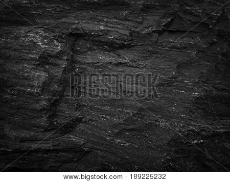 Close up rblack ocks. Dark Stone texture.