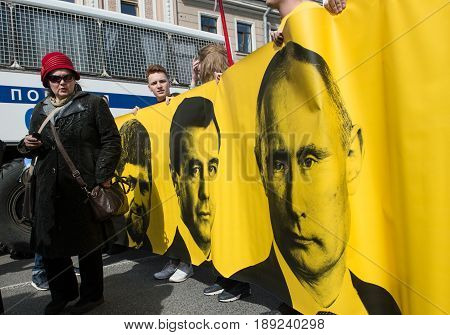 Citizens In The Political May Day Demonstration