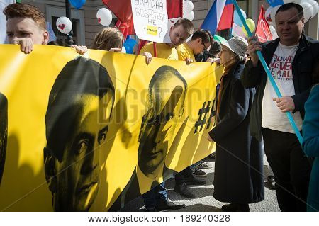 Citizens In The Political May Day Demonstration
