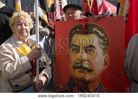 Citizens In The Political May Day Demonstration