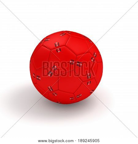 Red Handball Ball Isolated On White 3D Illustration
