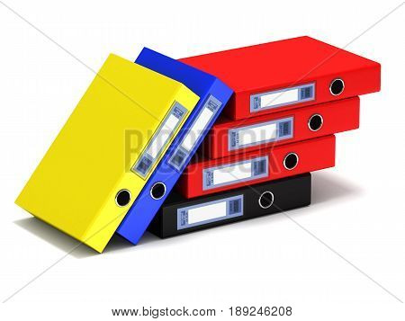 Folders Isolated On White Background 3D Illustration