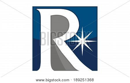 This image describe about Star Swoosh Letter R
