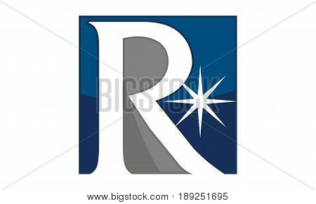 This image describe about Star Swoosh Letter R