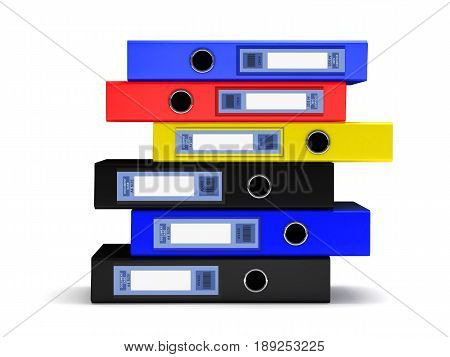 Folders isolated on white background 3D illustration