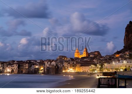 Touristic and vacation pearl of Sicily small town of Cefaly Sicily south Italy sea view