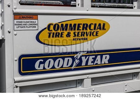 Indianapolis - Circa June 2017: Goodyear Commercial Tire and Service Vehicle. Goodyear provides tires and services for Big Rig Semi Tractor Trailer Trucks I