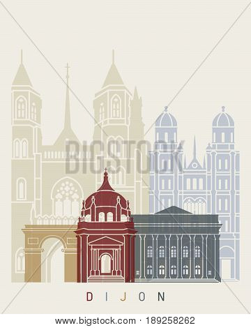 Dijon skyline poster in editable vector file