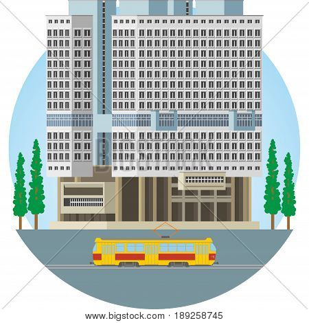 House of Soviets in Kaliningrad. Vector illustration EPS