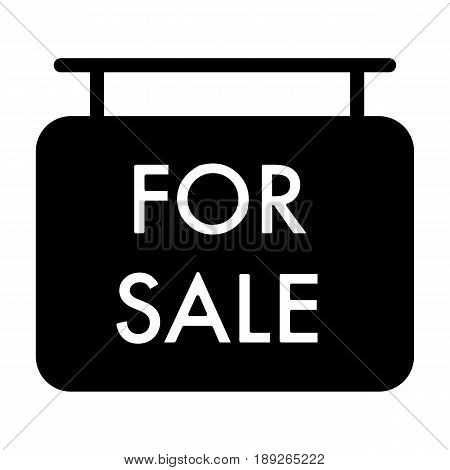 For sale symbol simple vector icon. Black and white illustration of sale. Solid linear house for sale icon. eps 10