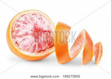 Grapefruit citrus fruit with half isolated on white with clipping path