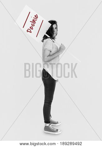 Disapprove rejection decline word on banner