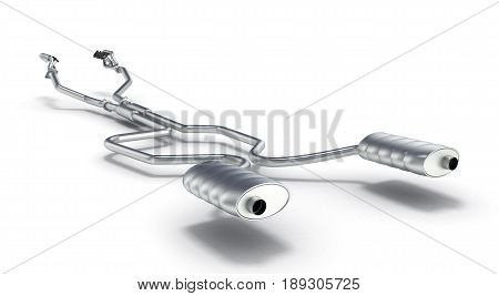 Exhaust Pipes System Isolated On White Background 3D