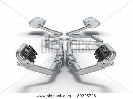 Exhaust Pipes System Isolated On White Background 3D
