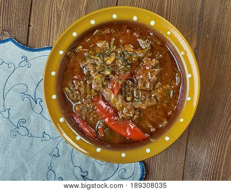 Basque Lamb Stew .French cuisine. close up