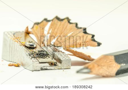 close up of a pencil sharpner. school