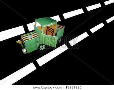 Paper military car