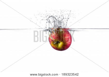 apple splash in water white background room for print