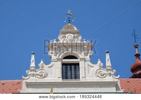 PTUJ, SLOVENIA - JULY 02: Architecture of Ptuj, town on the Drava River banks, Lower Styria Region, Slovenia on July 02, 2016.