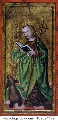 ZAGREB, CROATIA - JUNE 18: St. Martha, the altarpiece from the parish church of St. Vitus in Vrbovec, Zagreb, Croatia on June 18, 2015.