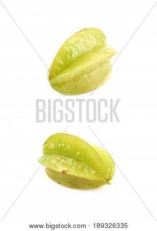 Carambola fruit isolated over the white background