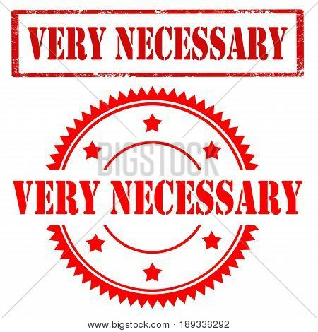 Set of stamps with text Very Necessary,vector illustration