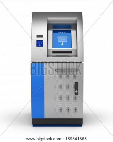 Atm Bank Cash Machine Isolated On White 3D