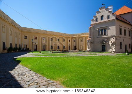 Polna Czech Republic - August 312016: Former Castle Chateau and now a museum in Polna. Polna is a historic town in East Bohemia the historic core of the city is an urban conservation area.