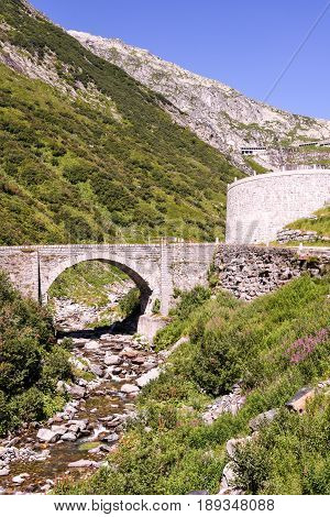 Old Road Which Leads To St. Gotthard Pass