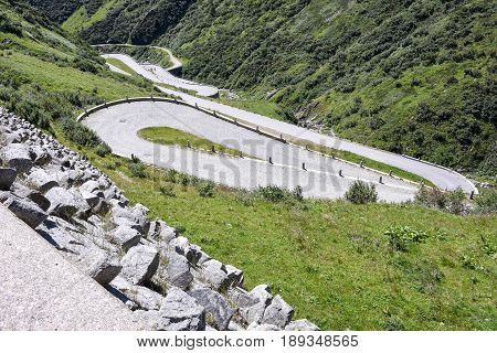 Old Road Which Leads To St. Gotthard Pass