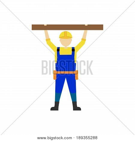 Builder man worker vector character, professional engineer illustration isolated on white background