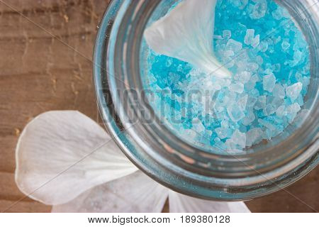Spa beauty product. sea sult. shells and flowers