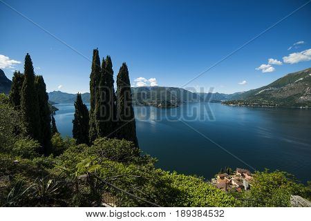 Panoramic view of Lake Como_the promontory of Bellagio from Vezio castle