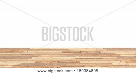 Wood floor on white background 3d render
