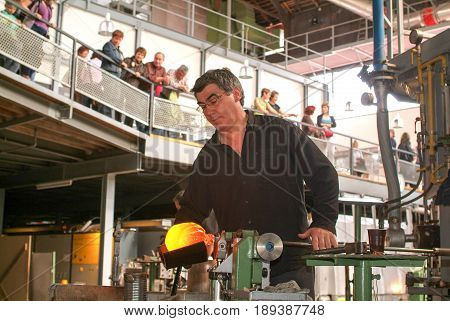 Workers During The Glass Processing