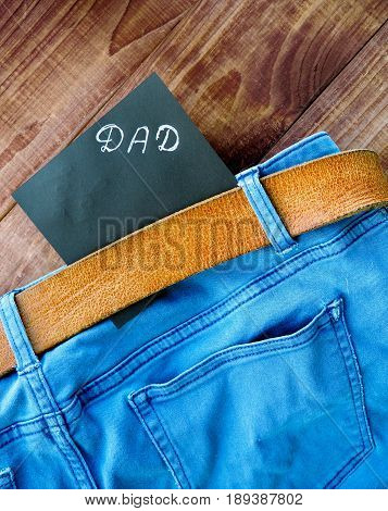 Father's Day Card. Jeans Pocket Masculine Present For Best Daddy.