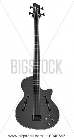 Elektrisk basguitar isoleret på hvid baggrund. Vektor.