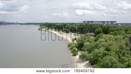 Rostov-on-DonRussia- May 282017: Construction of a new stadium for the FIFA world Cup 2018