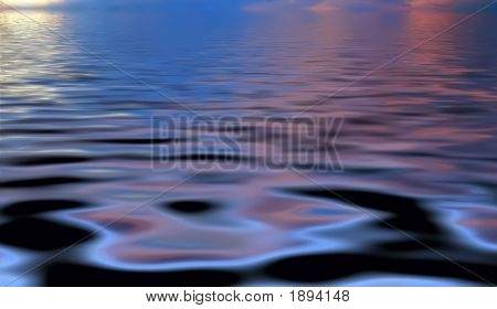 Cuadro abstracto de una Suset en un lago