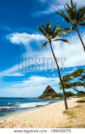 Makaha beach on Oahu island in Hawaii