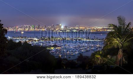Downtown and harbor both seen in a huge panorama from Point Loma