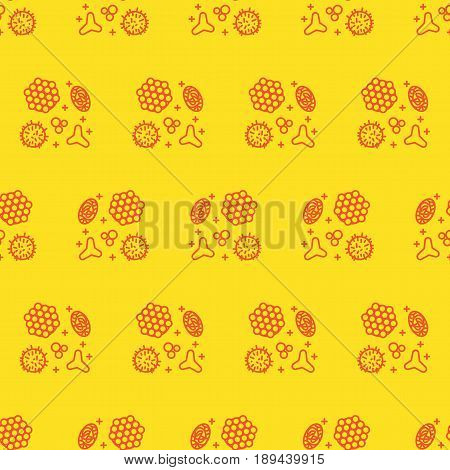 Pollen, a product of bees and beekeeping. A useful organic amino acid. Seamless pattern in a linear style. Vector illustration Texture for scrapbooking, textiles web page, wallpapers, fashion