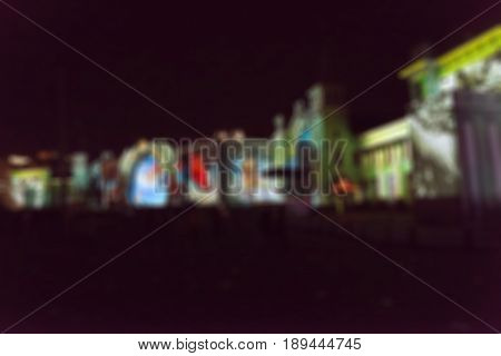 Light projection festival theme creative abstract blur background with bokeh effect