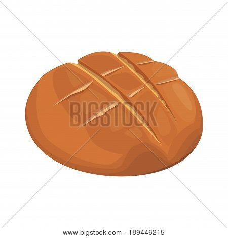 round bread wheat baked breakfast icon vector illustration