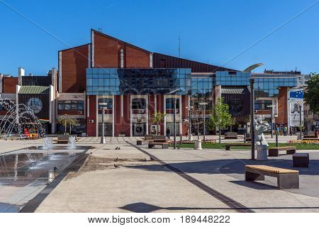 PIROT, SERBIA -16 APRIL 2016: Center of  town of Pirot, Republic of Serbia