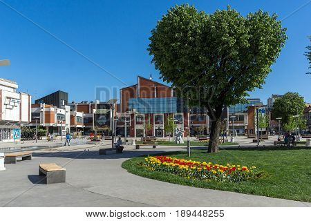 PIROT, SERBIA -16 APRIL 2016: Center of  town of Pirot, Republic of Serbia