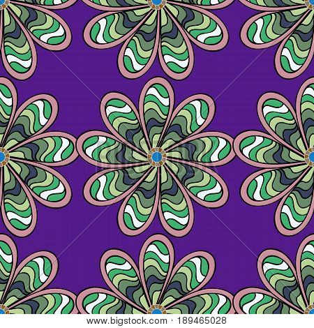 Watercolor Hand Painting Of Abstract Flowers Seamless Pattern Vector Background.