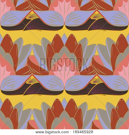 Background Texture Sketch Floral Theme In Colorfil Colors. Abstract Ethnic Vector Seamless Pattern. 